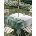 thumbnail image 3 of Square Outdoor Tablecloth with Umbrella Hole Country Mist Forest Outside Table Cloth Waterproof Patio Table Cover Simple Watercolor Trees Landscape Zipper Tablecloths for Picnic Camping 60x60 Inch, 3 of 8