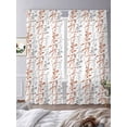 thumbnail image 3 of Orange Grey Botanical Sheer Curtains 84 Inch Length 2 Panels Set, Spring Floral Summer Farmhouse Voile Window Treatment Rod Pocket Curtains Sheers Drapes for Bedroom/Living Room/Kitchen 52"x84"x2, 3 of 7