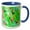 Blue/White, variant on 3drose, Green Paint Splatter Design, 15oz Two-tone Green Mug