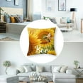 thumbnail image 5 of Creowell Set of 2 Throw Pillow Covers Cute Bee with Honey Rustic Sunflowers Wreath Floral Design Square Pillowcase for Home Decor Sofa Car Bedroom Pillow case White, 5 of 7