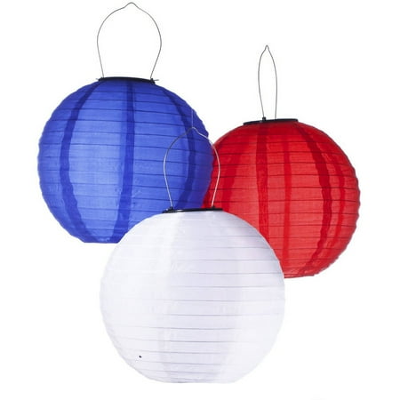 Pack Of 3 Solar Ed Waterproof Oriental Led Light Up Chinese Pack Of 3 Solar Ed Waterproof Oriental Led Light Up Chinese Lanterns Red White Blue No Batteries Or Plug Needed