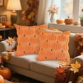 thumbnail image 5 of Lomyolo Pumpkin Fall Pillow Covers 18x18Inch Set of 2 - Embroidered Rust Throw Pillow Covers, Soft Fluffy Cushion Covers for Couch, Sofa, Bed - Halloween Autumn Farmhouse Home Decor - Orange, 5 of 7