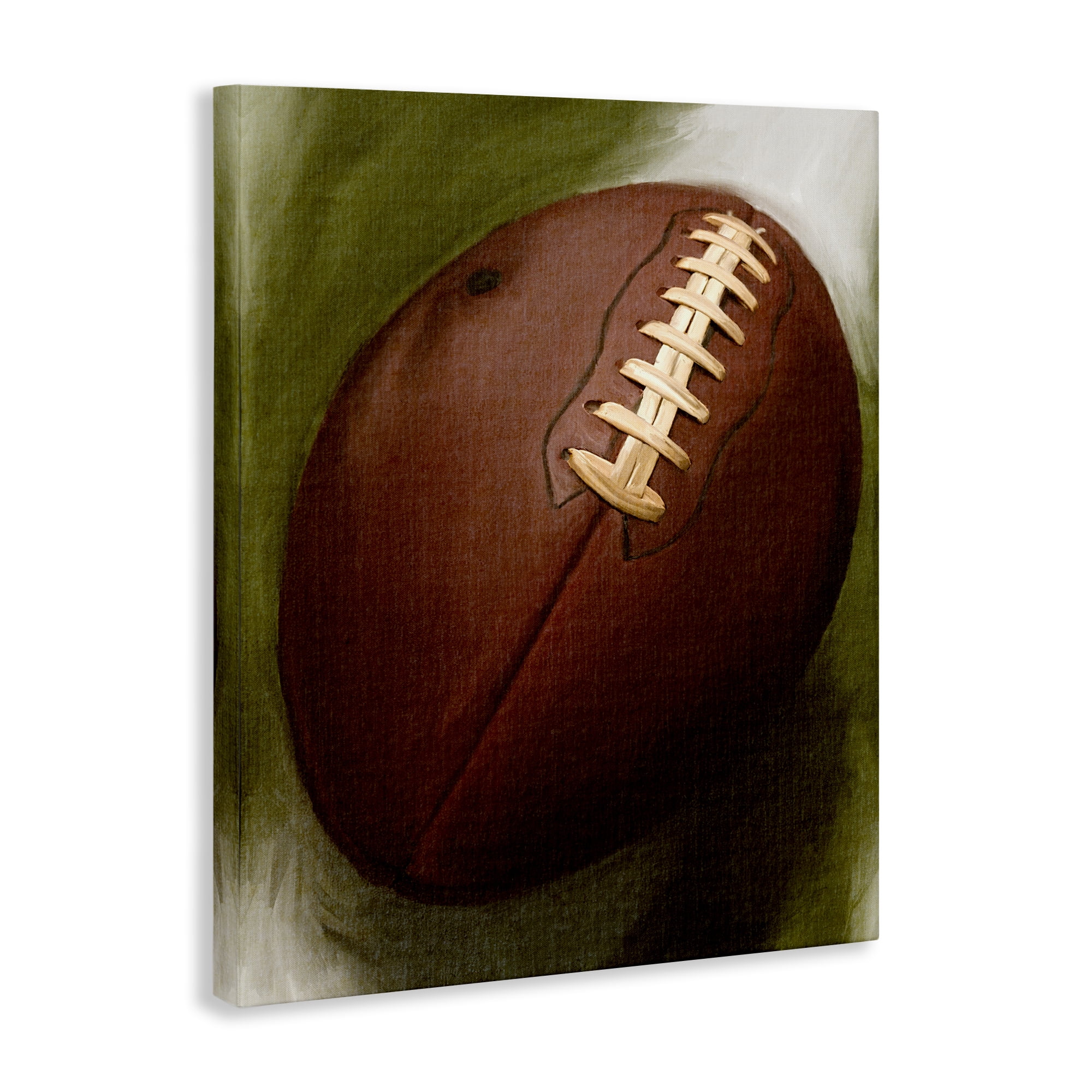 Stupell Industries Traditional Football Painting Sports Painting Wrapped Canvas Art Print Wall Art, 16 x 20