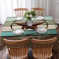 thumbnail image 3 of Texas Star Western Table Cloth Waterproof Tablecloths, Vintage Teal Brown Wooden Farmhouse Tablecloth Dining Table Cover for Kitchen Party Tabletop Outdoor, Rectangle Tablecloth 52x70 Inch, 3 of 9
