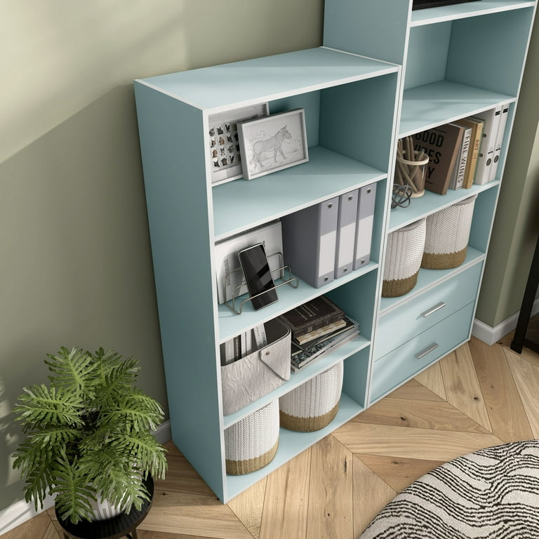 Furniture of America Brooks Stackable 4-Tier Wood Light Blue