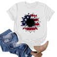 thumbnail image 4 of Hauts d'Été Grande Taille Hauts d'Été pour Femmes Imprimé de la Fête de l'Indépendance Vacances Manches Courtes Col Rond Décontracté Coupe Ample T-Shirts Graphiques Col en V T-Shirt Femme en Liquidation, 4 of 4