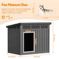 thumbnail image 2 of fazzn Nature Classic Dog House - Wooden Outdoor Shelter with Windproof and Rainproof Sealing and Ventilation, Suitable for Medium to Large Dogs - Black/Grey, 2 of 7