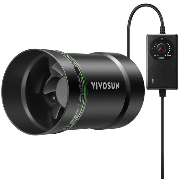 Ventilador de conducto elevador en línea VIVOSUN de 4 pulgadas con regulador de velocidad de 130 CFM