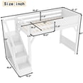 thumbnail image 5 of Twin Size Loft Bed with Stairs, Solid Wood Loft Beds Frame with Wardrobe, Gaming Loft Beds Twin with Storage Shelf for Teens Adults  (White), 5 of 7