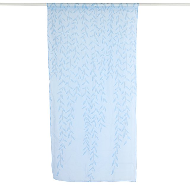 Pura ventana varilla bolsillo cortina dormitorio balcón cortina ventana tratamiento (azul)