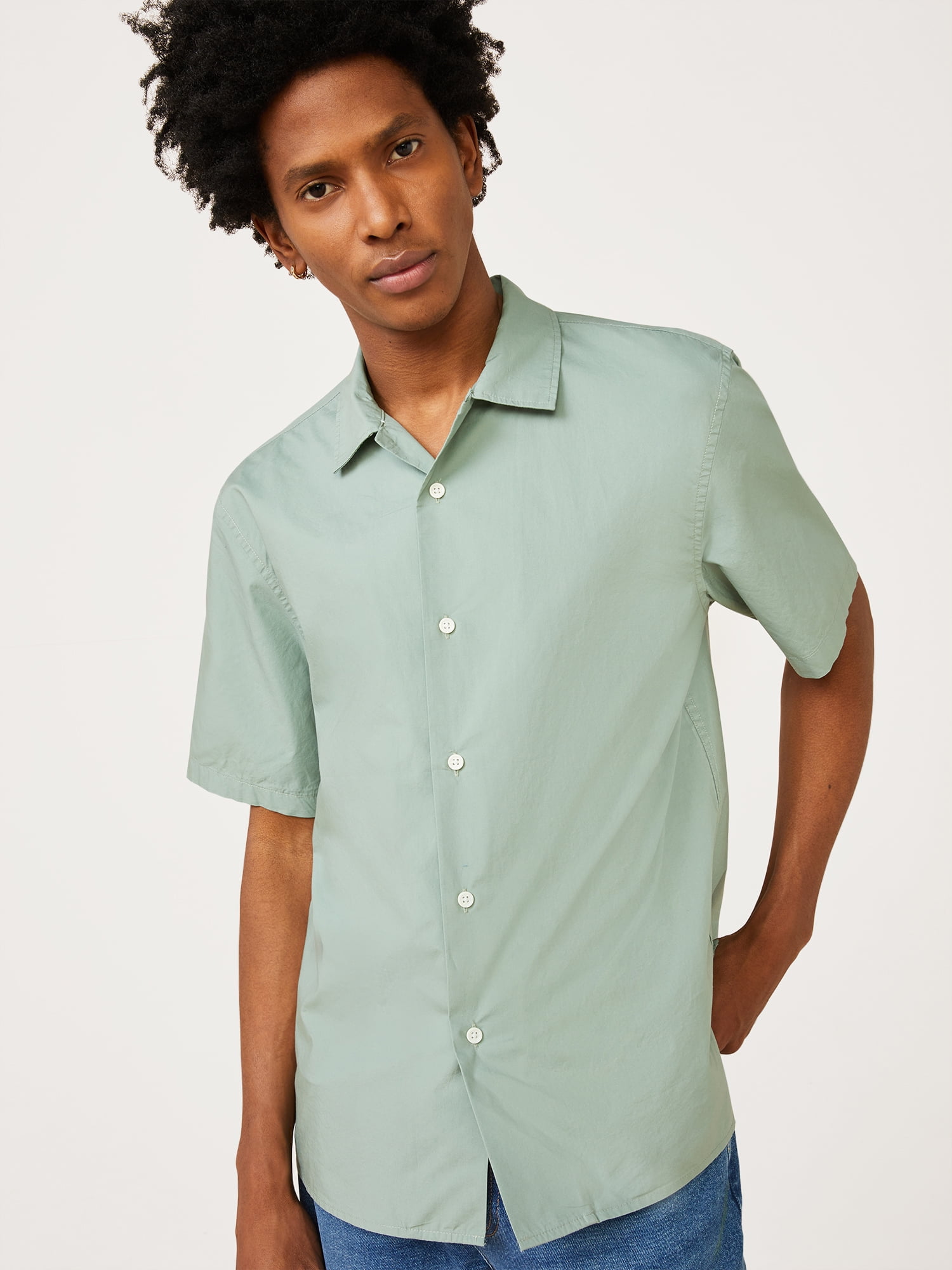 Free Assembly Men's Short Sleeve Camp Shirt