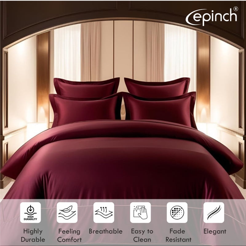3 Sided Zipper Duvet Cover Set Easy to Use Home & Hotel Soft Microfiber 3 PCS 1-Duvet Cover & 2- Pillow Sham No Comfoter Queen_ 90 X 90 Inch