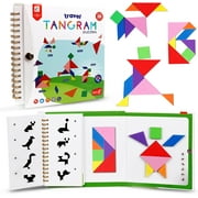 Travel Tangram Puzzle,Magnetic Puzzle Book Game Road Trip Game Jigsaw Shapes Dissection STEM Games