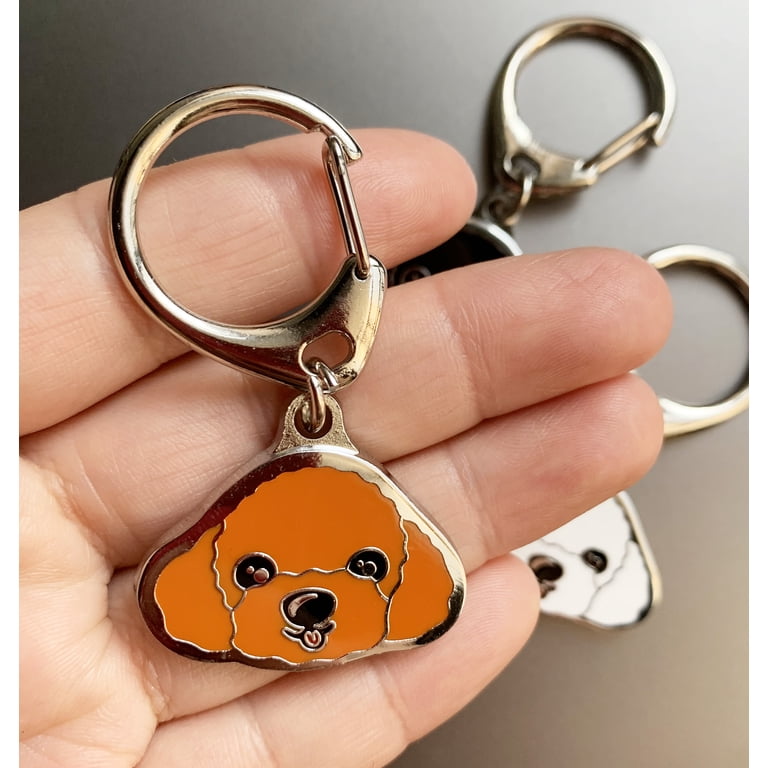 Dog Keychain, Puppy Keyring Keyfob Metal Pet ID Tags for Clothing