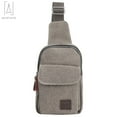 thumbnail image 6 of Gustave Canvas Sling Bag Crossbody Backpack for Men Women Casual Lightweight Chest Bag Shoulder Daypack for Travel Hiking Cycling "Gray", 6 of 8