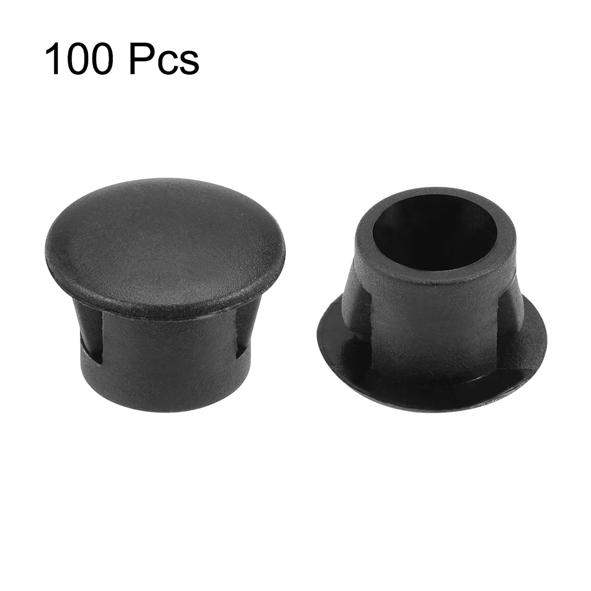 Black 5/16" 60PCS Hole Plugs Plastic Flush Type Hole Plugs Snap in Locking 8mm 