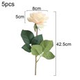 thumbnail image 2 of FloreceBien 5 rosas artificiales, ramo de flores artificiales de tallos largos para arreglos, bodas, fiestas, decoración del hogar y la cocina, 2 of 5