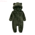 thumbnail image 2 of LYHaoo Boys Romper Newborn Infant Baby Boys Girls Snowsuit Winter Coat Solid Bear Warm Fleece Hooded Footed Romper Jumpsuit Outfits,Sizes 9-12 Months, 2 of 5