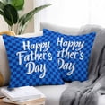 thumbnail image 2 of Waterproof Throw Pillow Covers Set of 2, 26x26 Inch Happy Father's Day Decorative Pillowcases Outdoor Pillow Slip Cushion Covers Set for Couch Tent Blue Checkered Plaid, 2 of 7