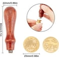 thumbnail image 2 of 5PCS Wax Seal Kit 2 Pieces Brass Wax Seal Stamp Heads with 2 Pieces Wax Sealing Sticks and 1 Piece Universal Wood Handle for Invitations Cards Gift Decoration diy, 2 of 7