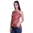 thumbnail image 3 of Moomaya Printed Casual Frill Smoked Full Buttoned Closure Women Fitted Crop Top, 3 of 5