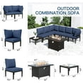 thumbnail image 3 of ALAULM 8 Piece Patio Furniture Set with 45" Propane Gas Fire Pit Table Outdoor Patio Conversation Sectional Sofa Set with Coffee Table for Patio, Backyard, Deck(Navy), 3 of 8