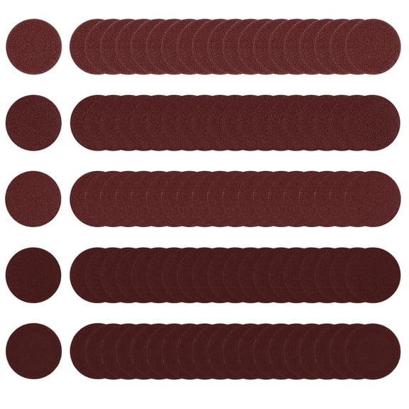 100pcs 2 Inch Hook and Loop Sanding Discs Assorted 60 80 100 120 150 Grits Flocking Sandpaper