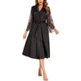 thumbnail image 4 of Avidlove Women's Satin Kimono Robes Lace Long Sleeve Bridesmaid Wedding Bathrobes with Belt Sleepwear, 4 of 4