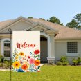 thumbnail image 2 of AMHNF Linen Garden Flag with Floral Welcome Design for Spring Summer Home Outdoor Garden Yard Door Decor 12x18 inch, 2 of 5