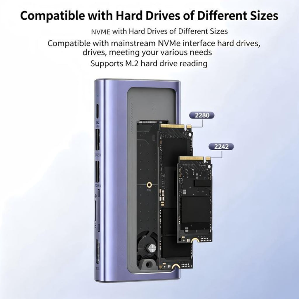 Miiottaa Fast Speed 6 In1 USB C Hubs With M.2 SSD Enclosure Support And 90W Power Delivery