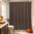 thumbnail image 3 of Brown Buffalo Plaid Shower Curtain Set - Small 36" x 72" Washable Bathtub Curtain with 12 Hooks, Vintage Farmhouse Checkered Waterproof Fabric Stall Shower Curtains for Bathroom/Bathtub Décor, 3 of 8