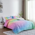 thumbnail image 4 of NTBED Tie Dye Constellation Rainbow Ombre Comforter Set Queen Size Gradient Galaxy Bedding Set for Kids Girls Boys Pink Green 3Pcs, 4 of 9