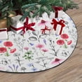 thumbnail image 3 of FMSHPON Wild Flowers Red Poppies Leaf Xmas Christmas Tree Skirt Stand Mat for Holiday Party Decoration Indoor Outdoor 36 inches, 3 of 3