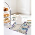 thumbnail image 4 of Blue Purple Flowers Kitchen Dish Towels for Drying Dishes Set of 4, Spring Seasonal Botanical Florals Waffle Weave Microfiber Hand Tea Bathroom Towels Quick Dry & Absorbent Towel 12x12, 4 of 7