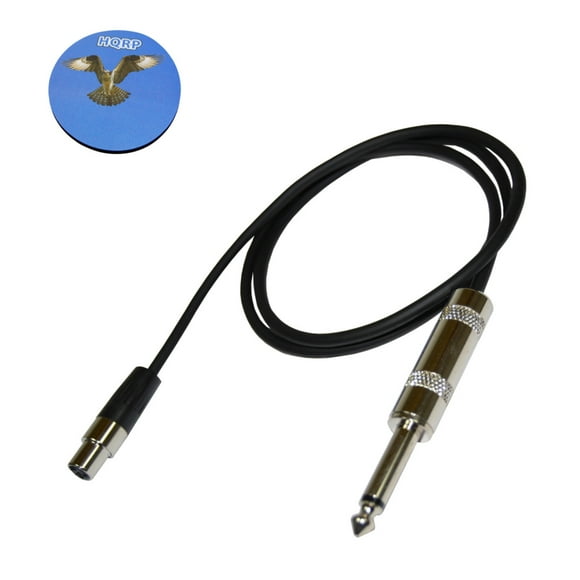 HQRP 2.5ft 4-Pin Mini Connector (TA4F) to 1/4" Connector Instrument Cable for Shure PGX-D / GLX-D / QLX-D / ULX-D Digital Wireless Systems + HQRP Coaster