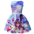 thumbnail image 2 of 3-8 year old APHMAU Girls' Dress, sleeveless bow dress, waist cinched A-line skirt, 2 of 5