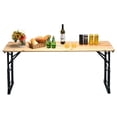 thumbnail image 2 of 66.5 Inch Outdoor Wood Folding Picnic Table Adjustable Height, 2 of 7