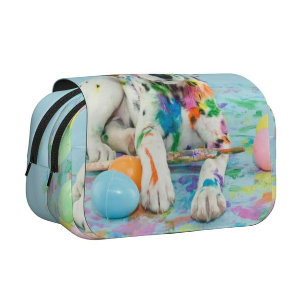 Easygdp A Funny Little Dalmatian Puppy para Estuche de Lápices con Tapa Flip, Suministros de Oficina y Universidad para Adolescentes y Adultos