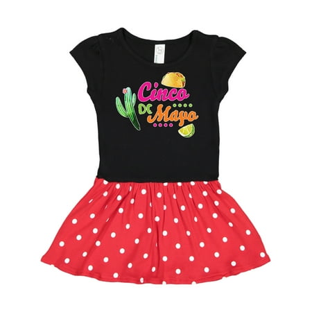 

Inktastic Cinco De Mayo with Cactus Lime and Taco Gift Toddler Girl Dress