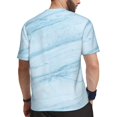 thumbnail image 2 of Rocae Light Blue Marble for Men's Mesh Quick-Dry Short Sleeve Workout T-Shirt,Mens Crew Neck Tee Lightweight Soft Classic T Shirts XX-Large, 2 of 9