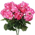 thumbnail image 2 of kkbbma under $5 Artificial Geraniums Outdoor Silk Flowers Pink Artificial Geranium Bush Faux Flowers Geraniums for Floral Home Decor Indoor Garden Patio Grave Cemetary Vase Table Centerpiece, 2 of 9