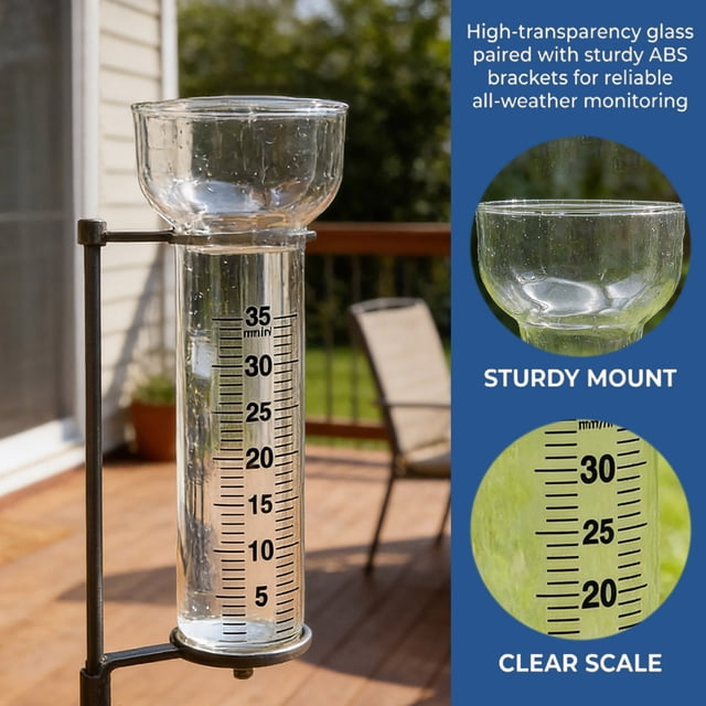 BotaniNest Friendly With High Borosilicate Glass Rain Gauge Test Tube Glass Cup Scratch And Wear Measuring Cup Scale
