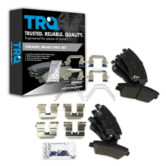 TRQ Ceramic Brake Pads For 17-20 Hyundai Elantra 16-21 Tucson 17-21 Kia Sportage BFA20307