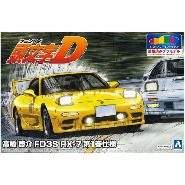Aoshima Initial D Keisuke Takahashi Fd3s Rx 7 Vol 1 Ver 1 24 Scale Model Kit Walmart Com