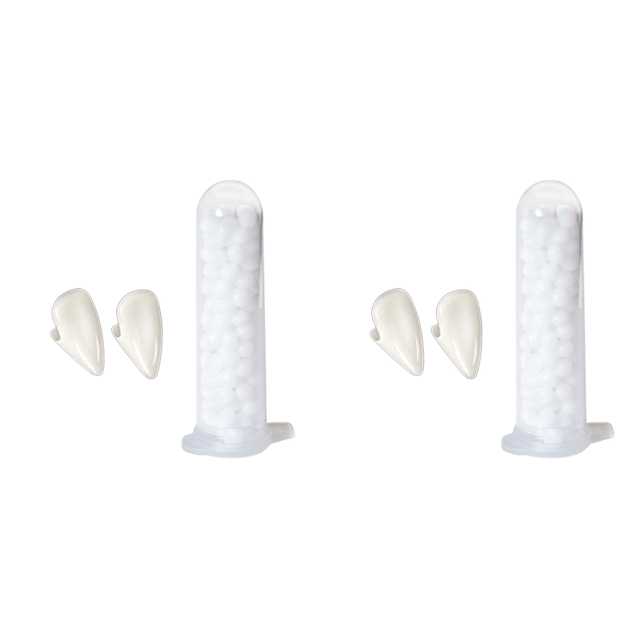 Colmillos Halloween Dientes Falsos Con Pegamento para Maquillaje Fiesta (15 Mm)