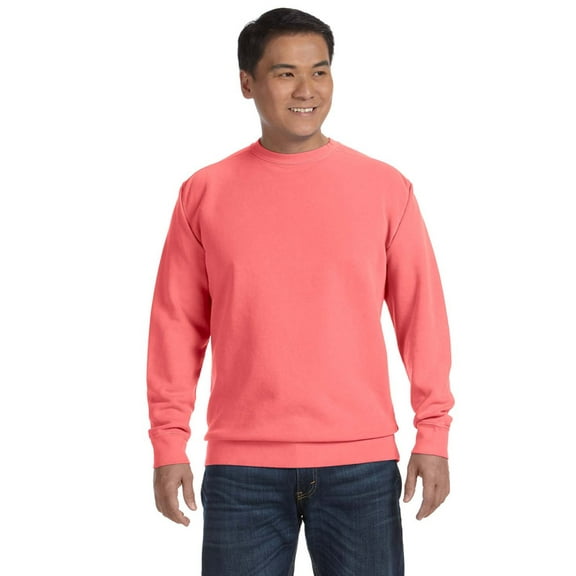9.5 Oz. Garment-Dyed Fleece Crew , 1566 , WATERMELON , Large