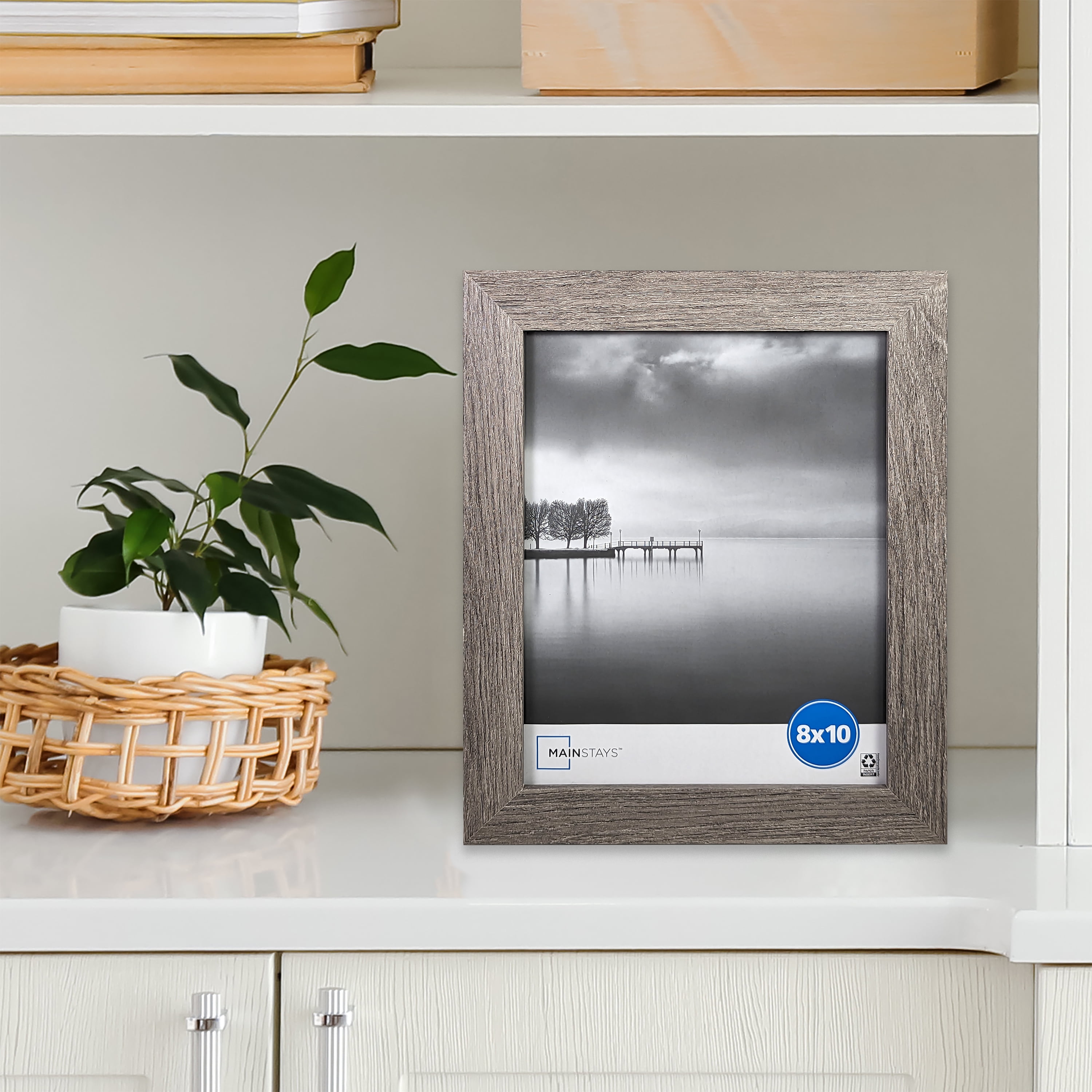 (2 pack) Mainstays – 8x10 Picture Frame – Rustic Gray Gallery Bevel Program Tabletop & Wall Photo Frame