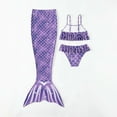 thumbnail image 7 of Little Girls Swimsuit Bathing Suits Bikini Fish Tail Set Purple,5-6T Swimsuits For Girls, 7 of 7