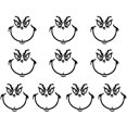 thumbnail image 2 of 10Pcs 100 pegatinas de Grinch para adornos, pegatinas de cara de Grinch, pegatinas de vinilo, 2 of 2
