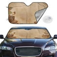 thumbnail image 2 of Fotbe Engraved Coffee On Kraft Paper Car Windshield Sunshade | Sun Visor Protector Front Window Shade, Keeps Out UV Rays, Keeps Your Vehicle Cool-Small, 2 of 7